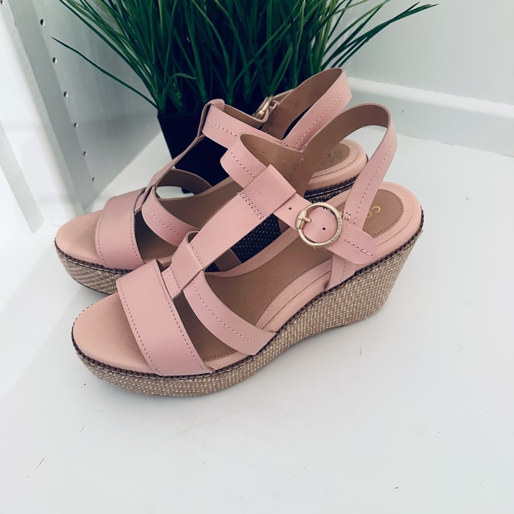 Blush Pink Cole  Haan Espadrille Wedges NWOT -size 9